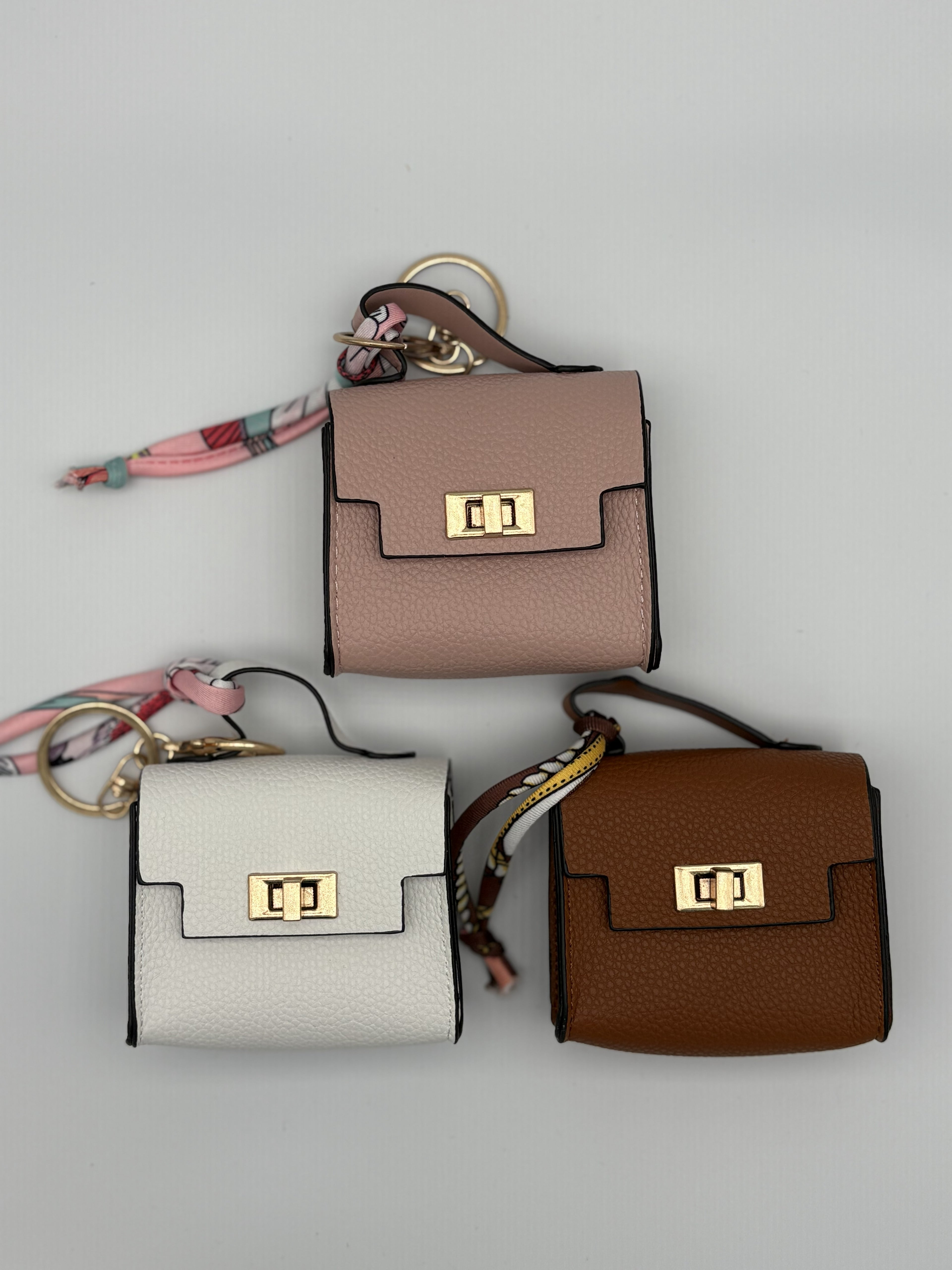 Square PU Bag Charm White