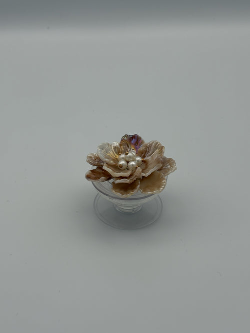 3D Floral pop socket- Brown