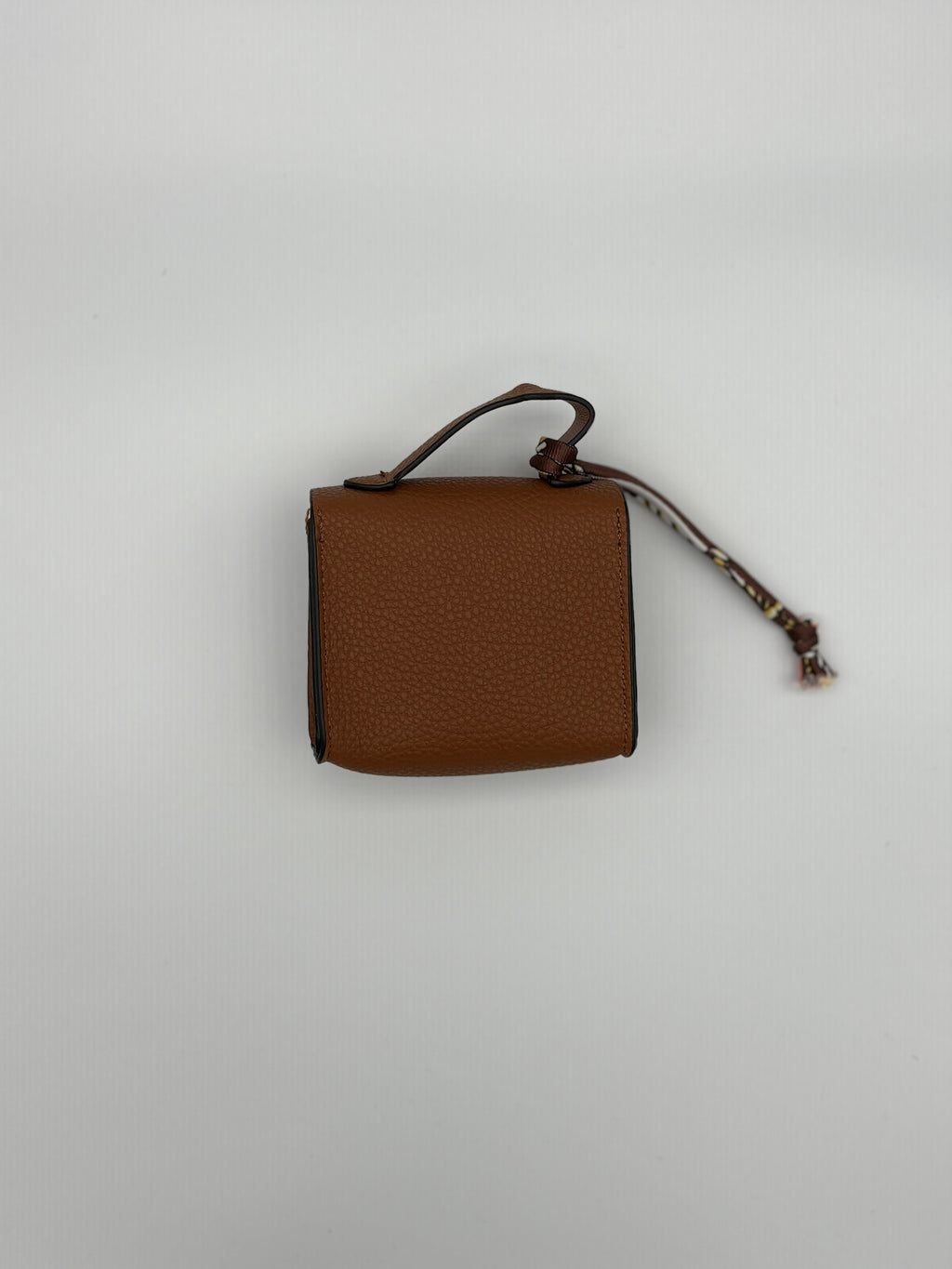 Square PU bag charm- Brown