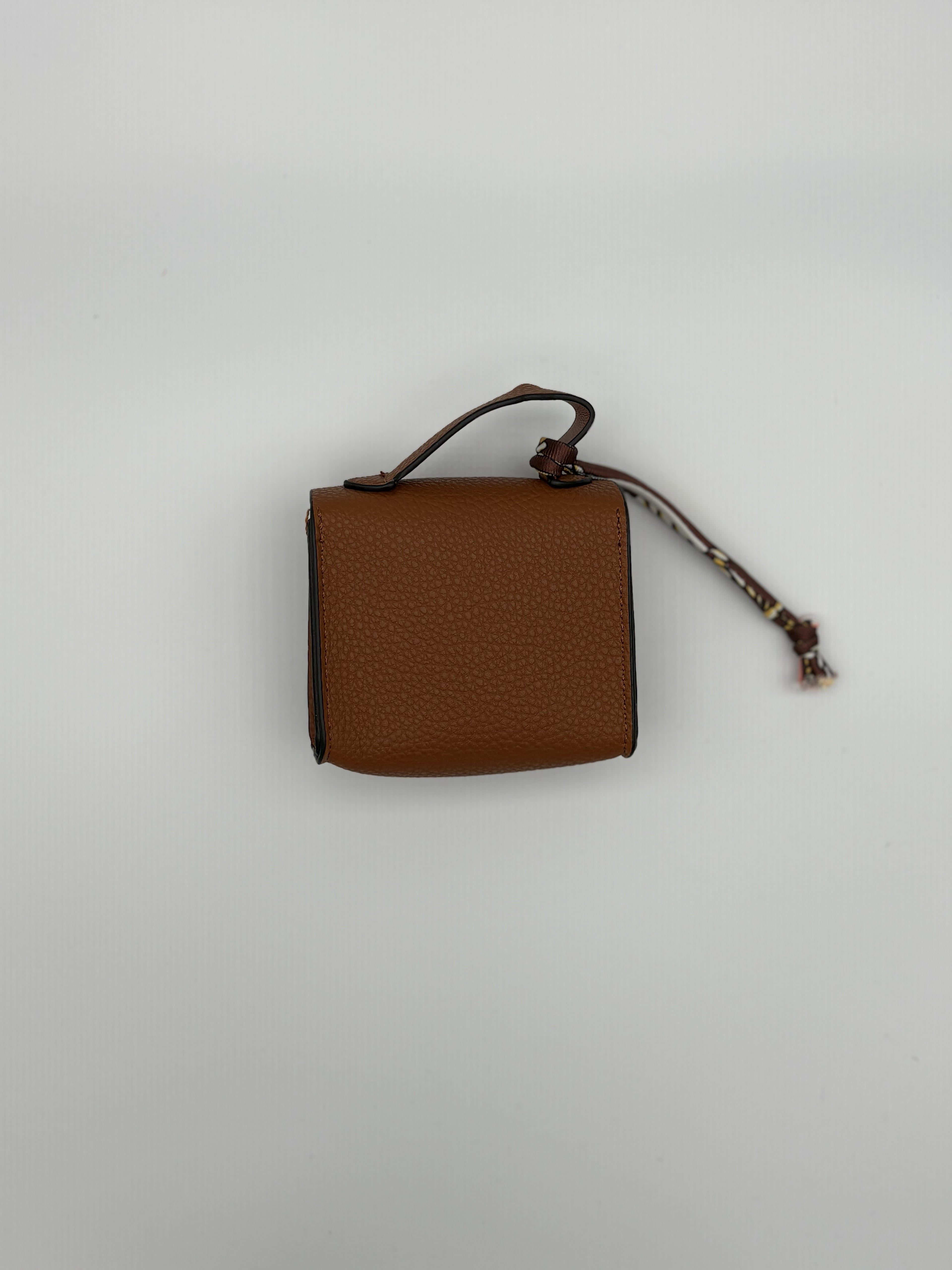Square PU bag charm- Brown