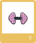 Pink Dumbbell Metal Sticker