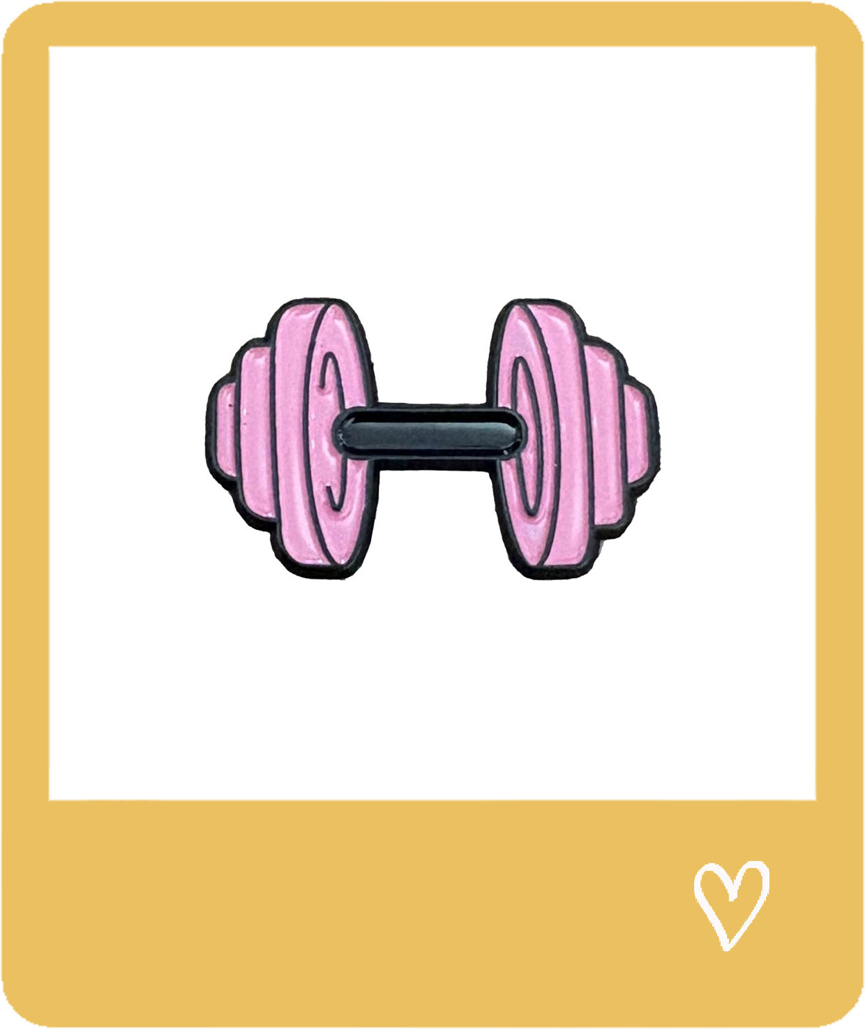 Pink Dumbbell Metal Sticker
