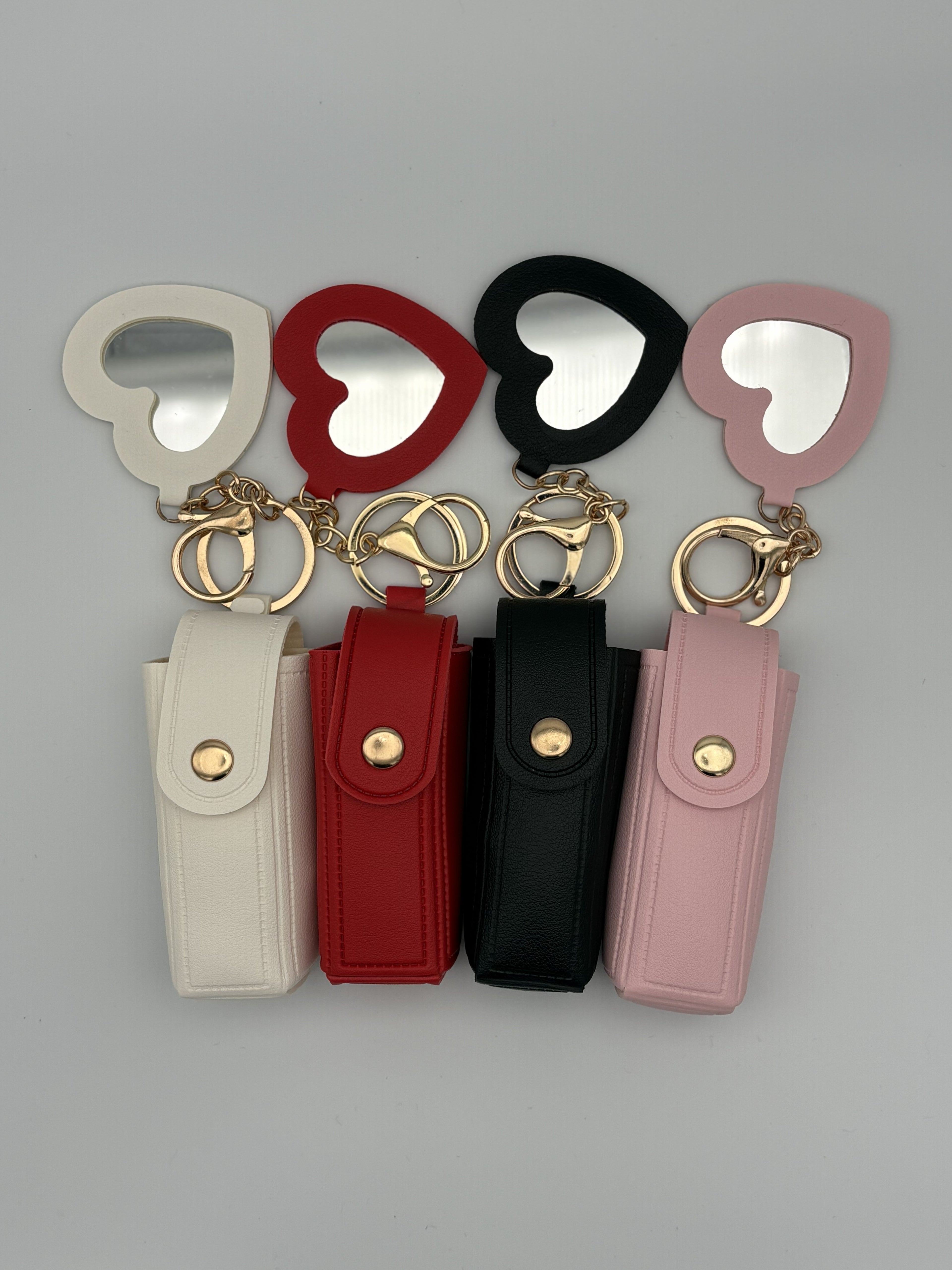 Lipstick Holder With Heart-Shaped Mirror
