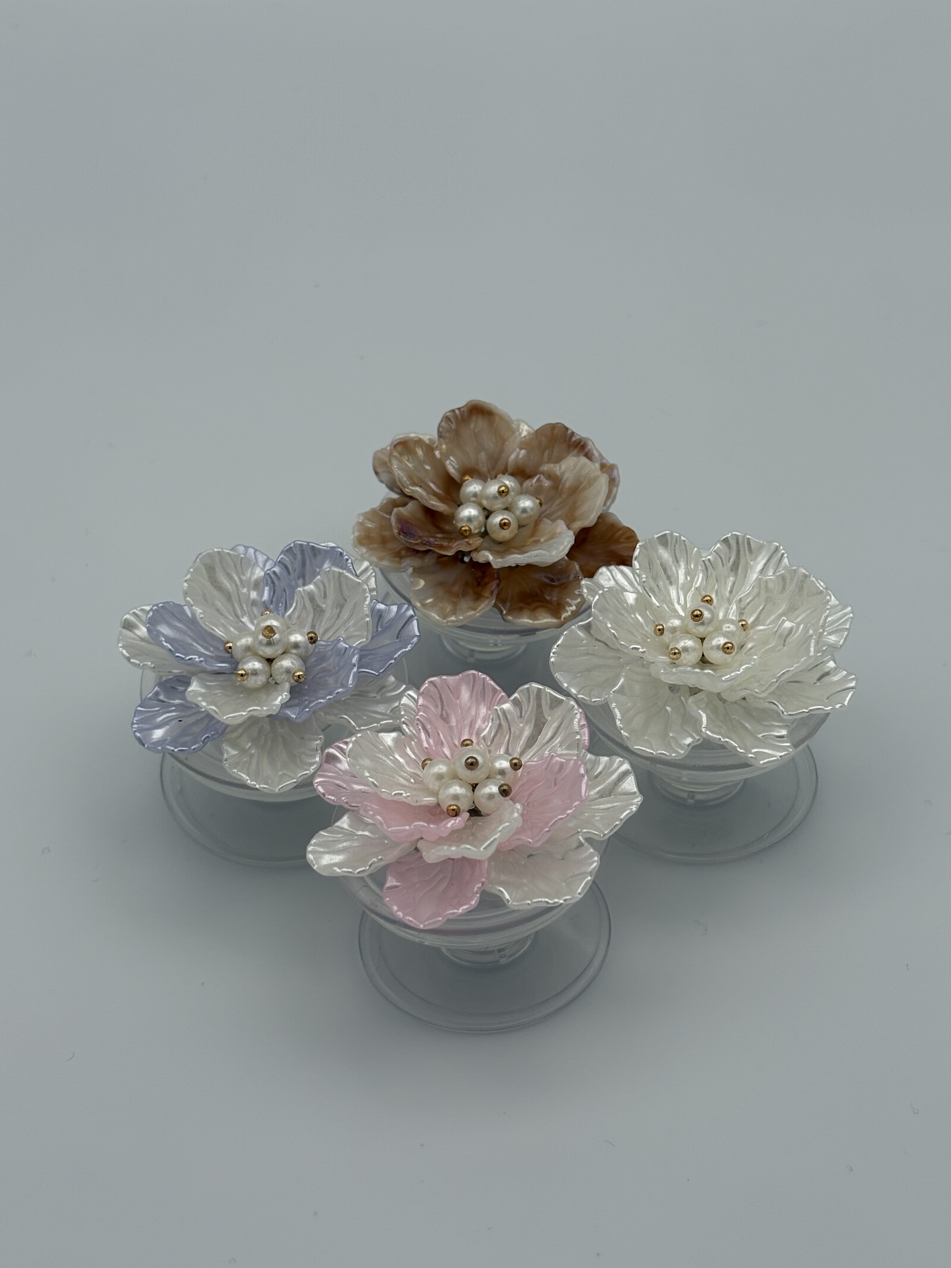 3D Floral pop socket- Blue
