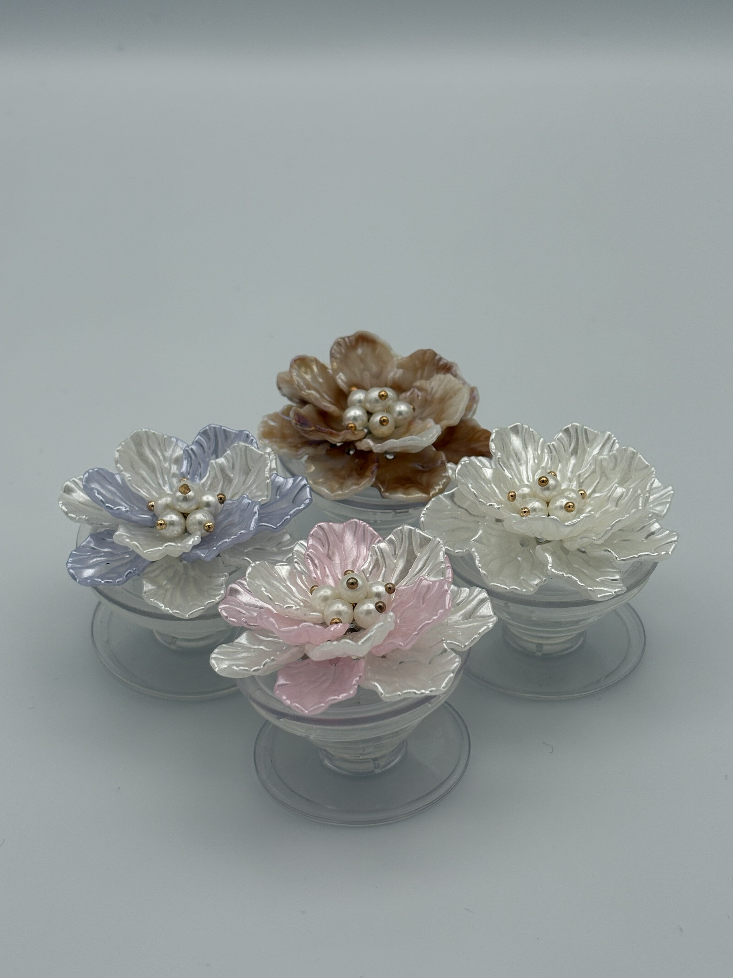 3D Floral pop socket- Blue