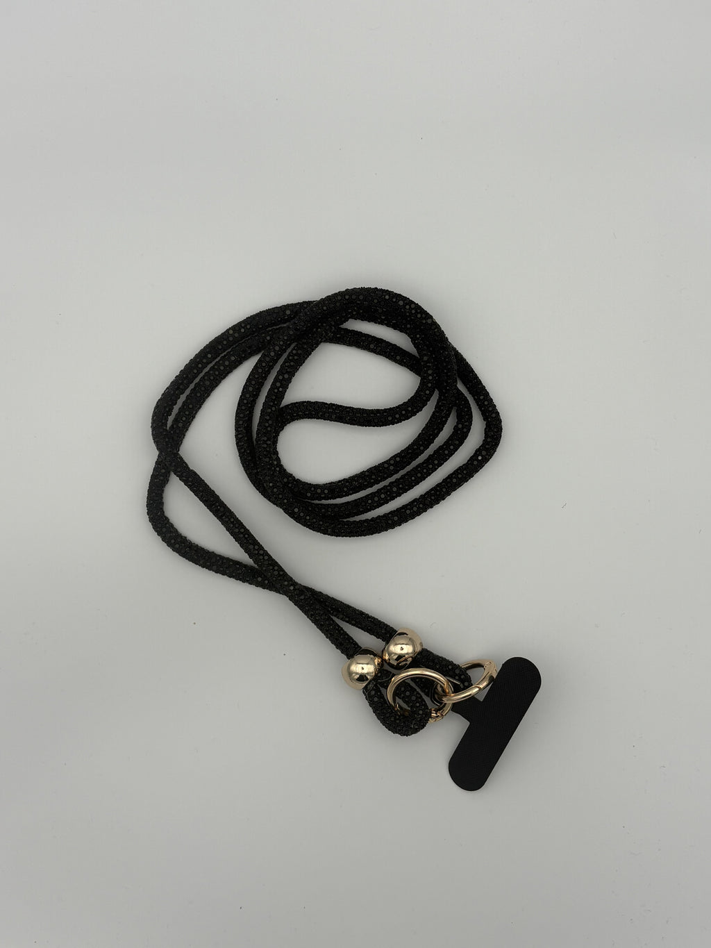 Luxury rhinestone lanyard- Black