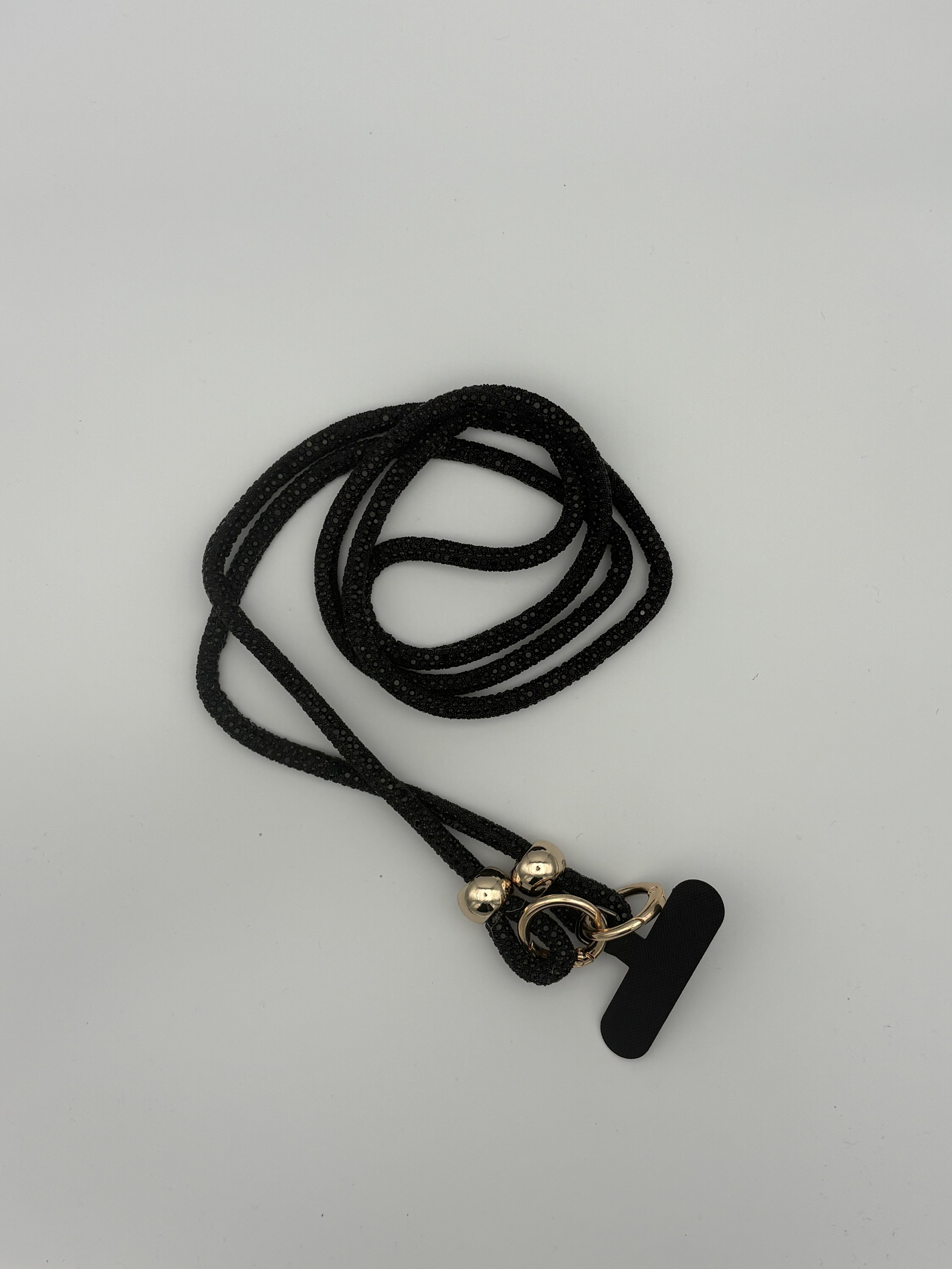 Luxury rhinestone lanyard- Black
