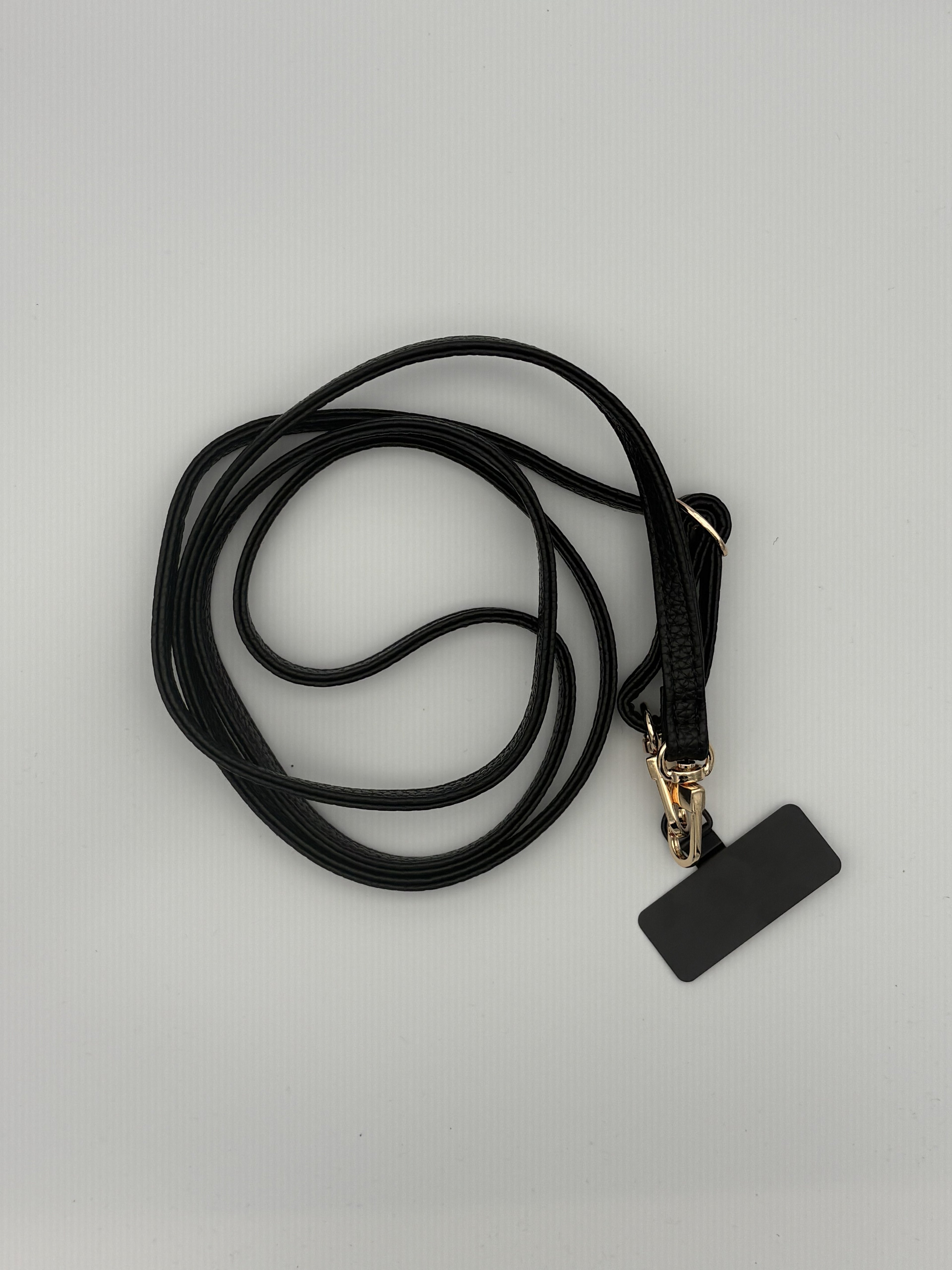 Adjustable PU lanyard- Black