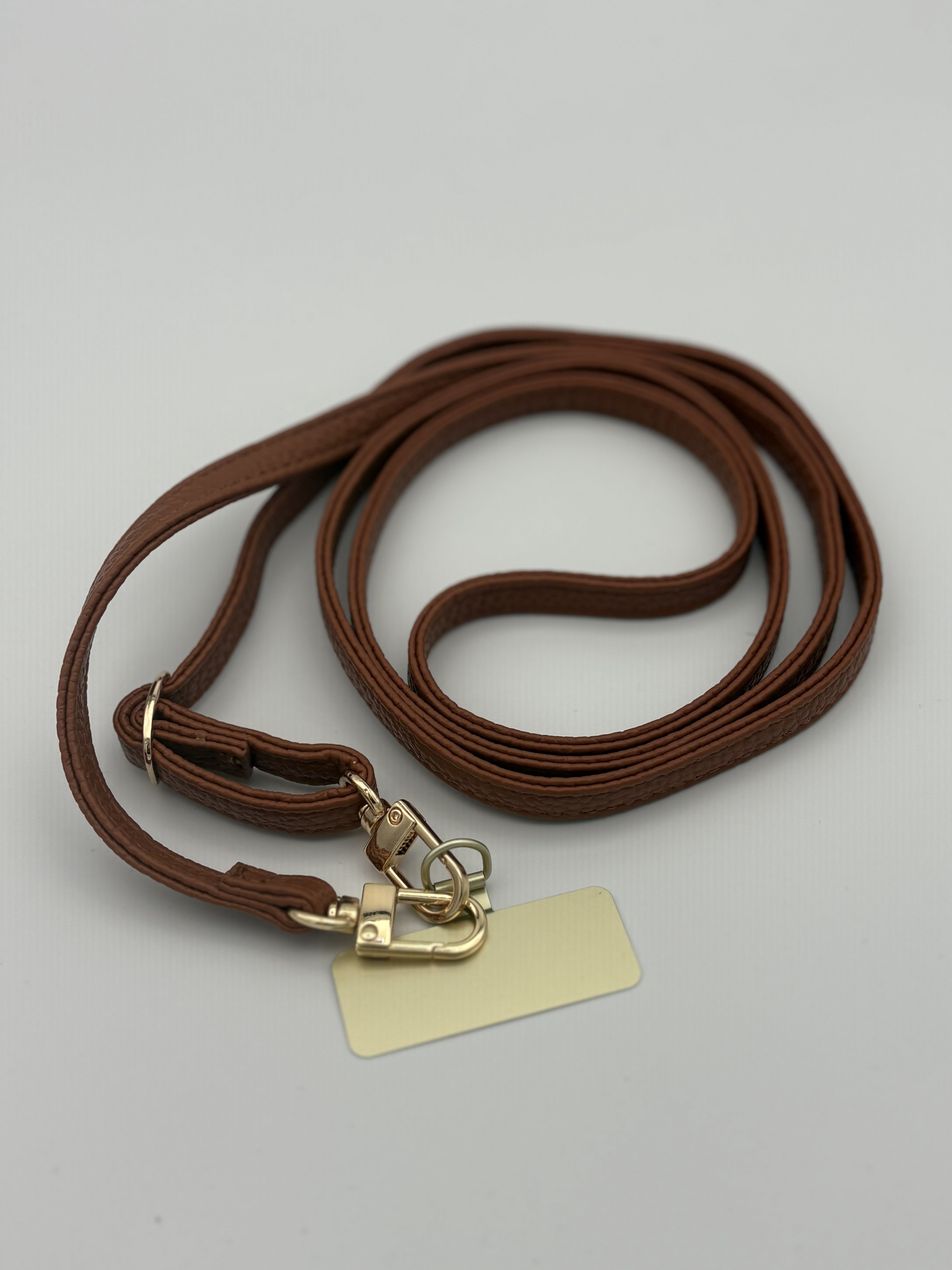 Adjustable PU lanyard- Brown