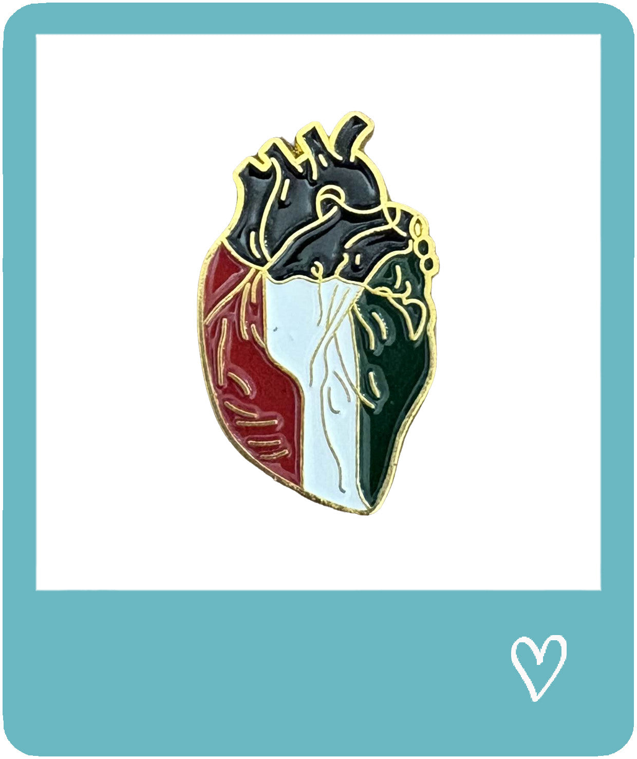 Palestine Heart Metal Sticker