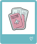Passport Metal Sticker