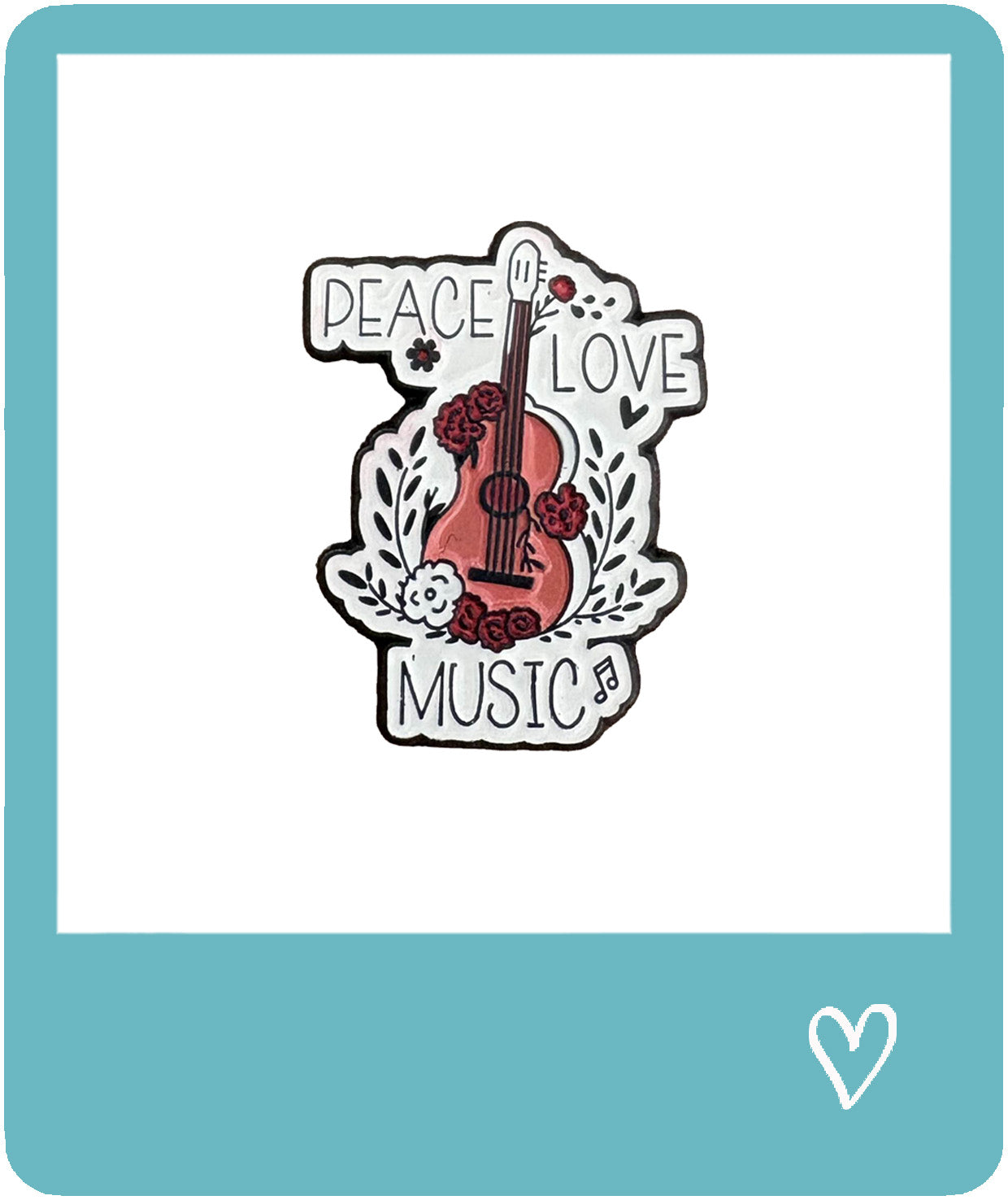 Peace, Love, Music Metal Sticker
