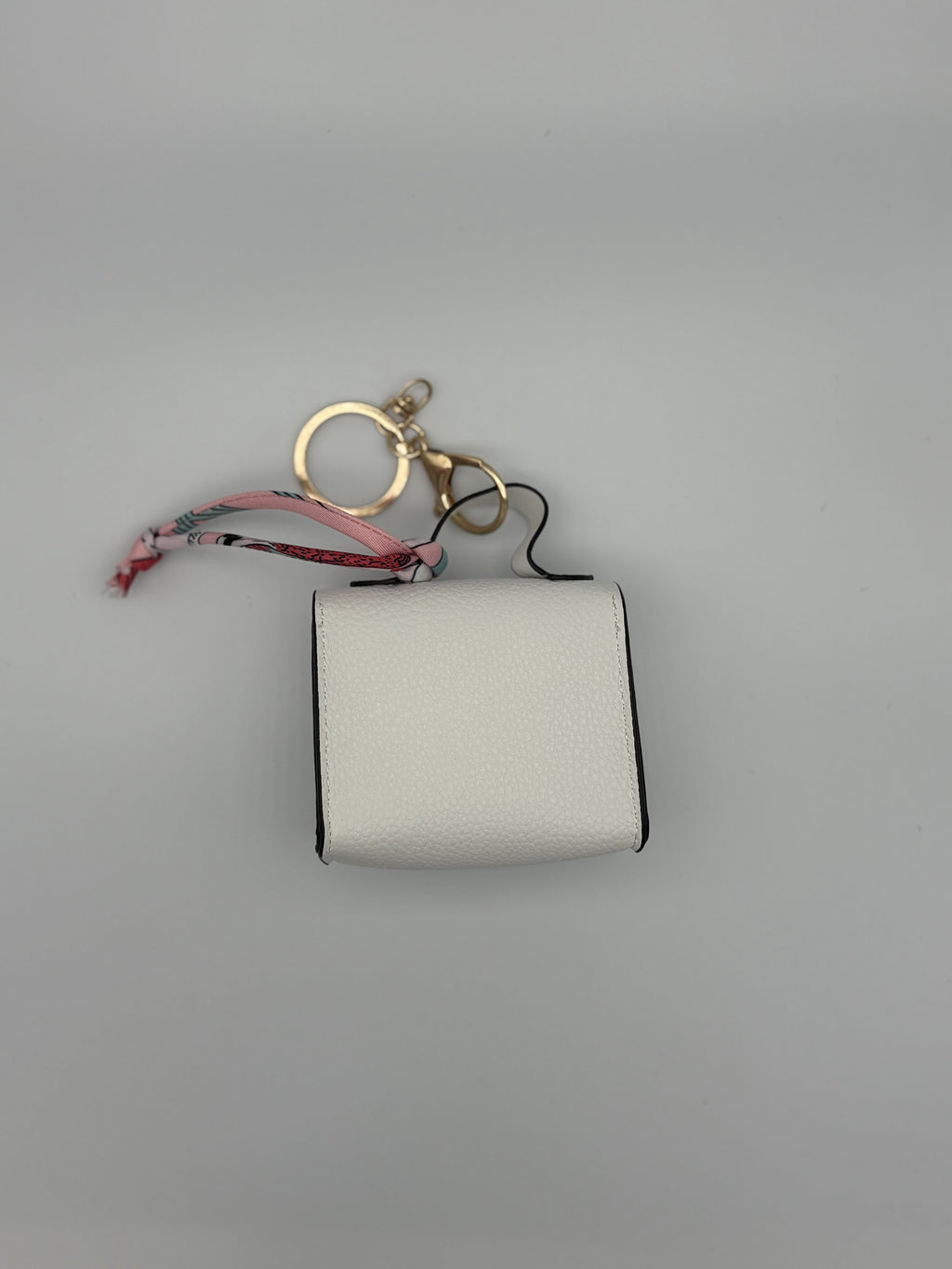 Square PU Bag Charm White