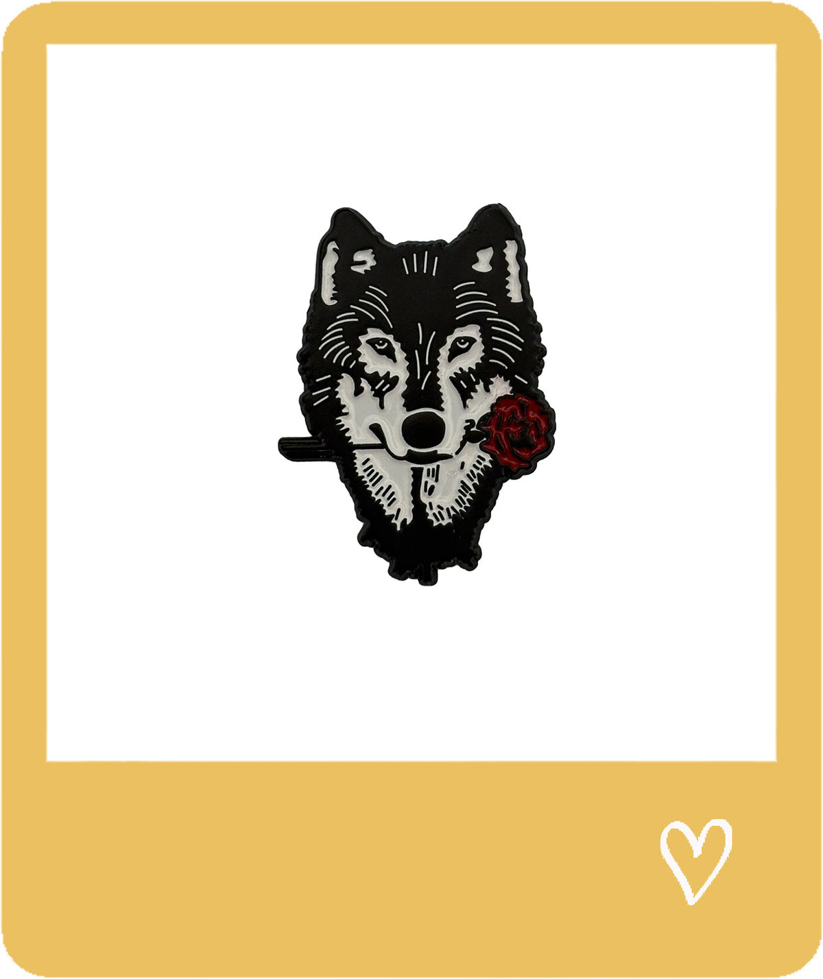 Wolf with Rose